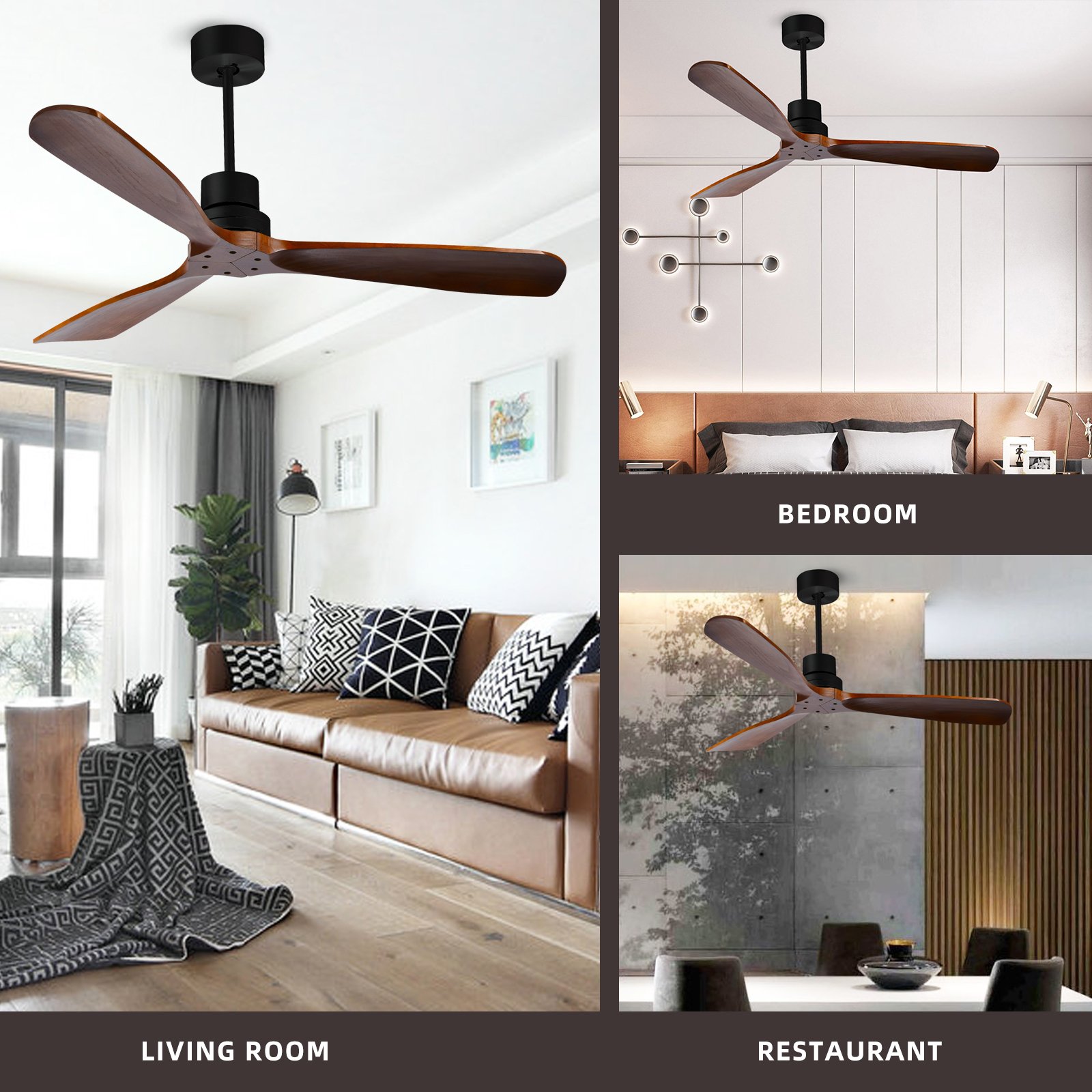 Modern Regulator AC motor Ceiling Lamp Fan living room remote control Fashion 52inch wood Ceiling Fan with light