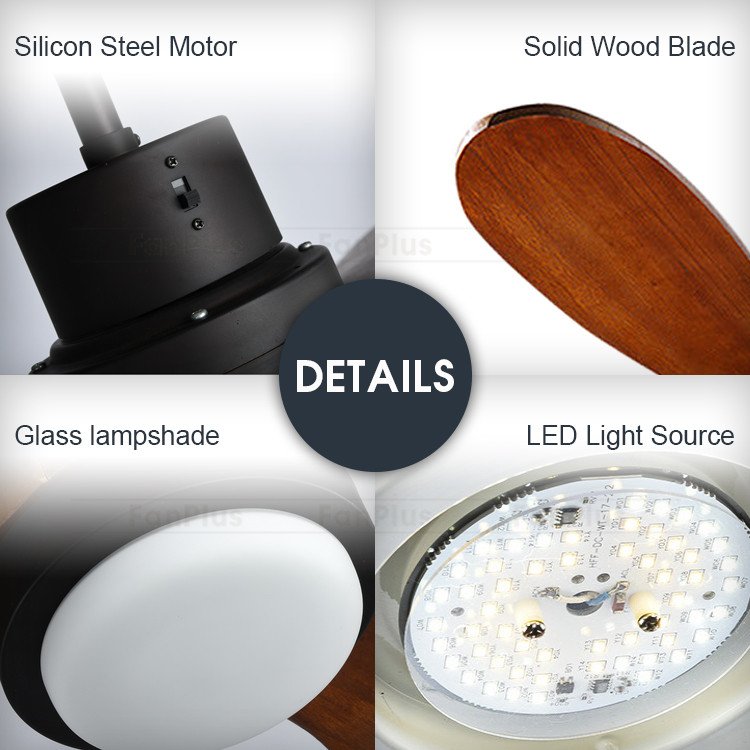 Modern Regulator AC motor Ceiling Lamp Fan living room remote control Fashion 52inch wood Ceiling Fan with light