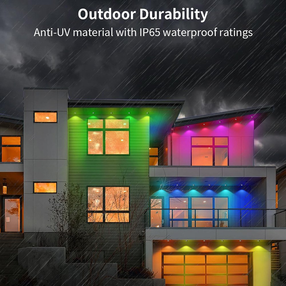 RGB+IC Smart Outdoor String Light Outside String Downlights Eaves Lights IP65 Waterproof for Garden Party Christmas