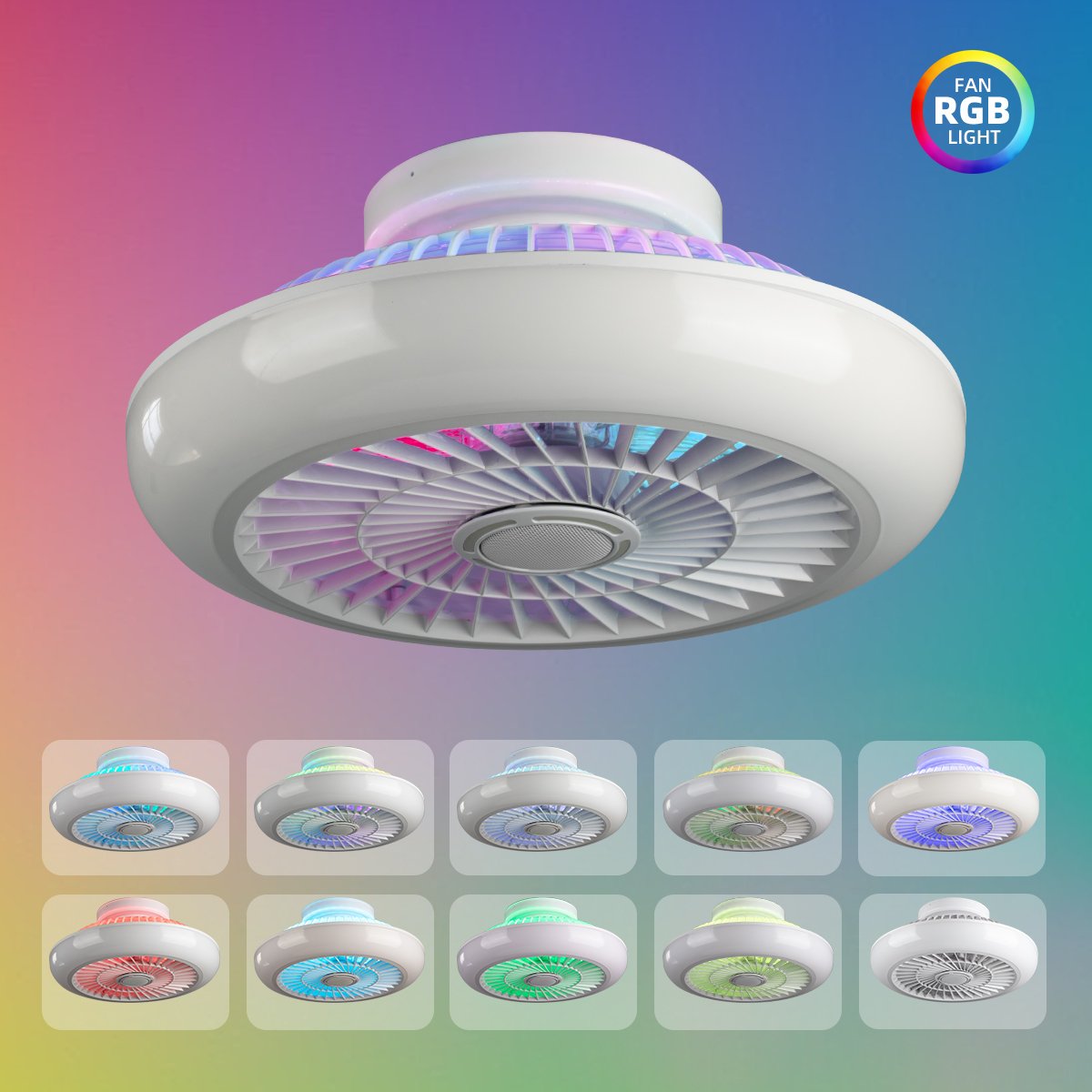 Design Electric Ceiling Fan Light OEM Invisible Blade Living Room Decorative Enclosed Ceiling Fans Light Lamp