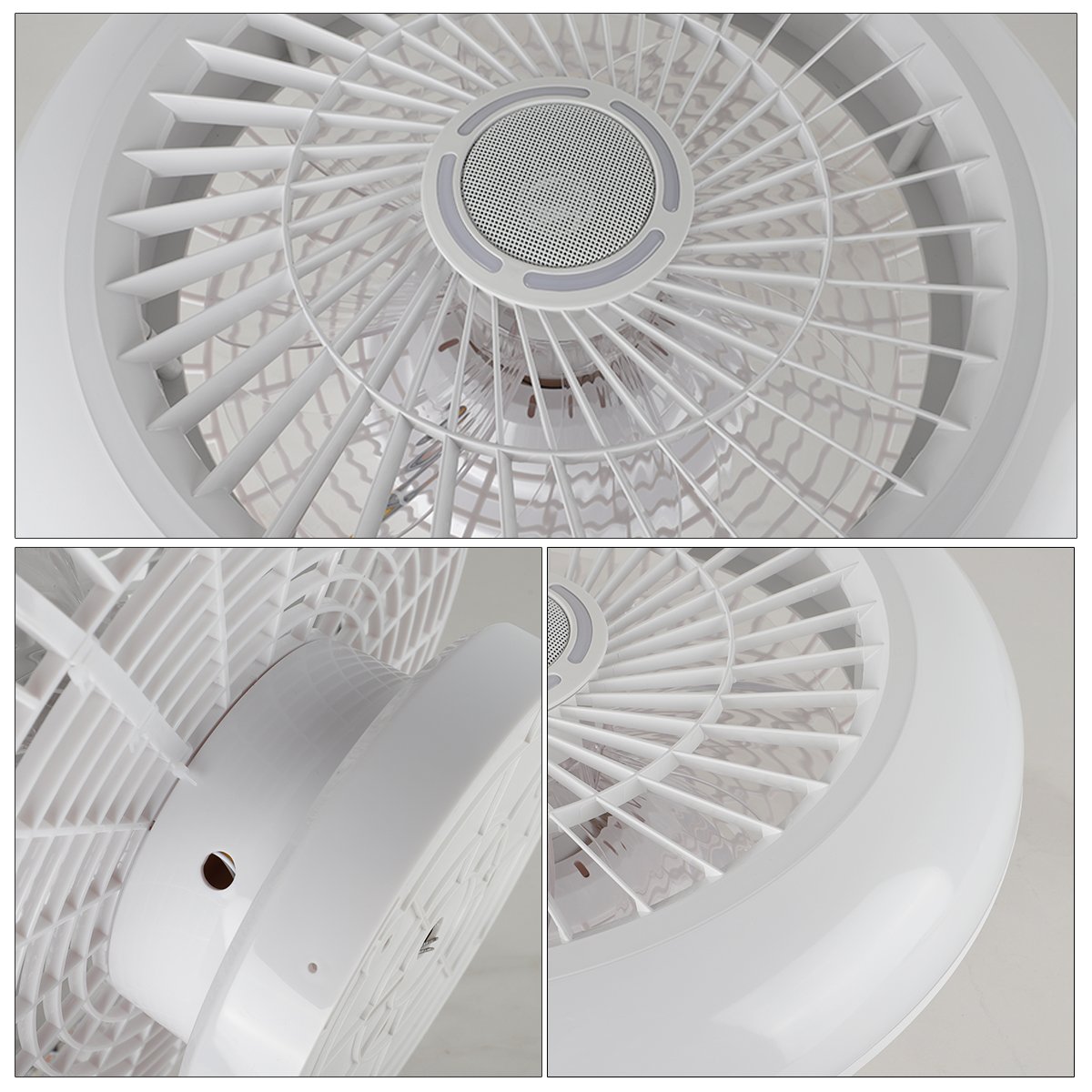 Design Electric Ceiling Fan Light OEM Invisible Blade Living Room Decorative Enclosed Ceiling Fans Light Lamp