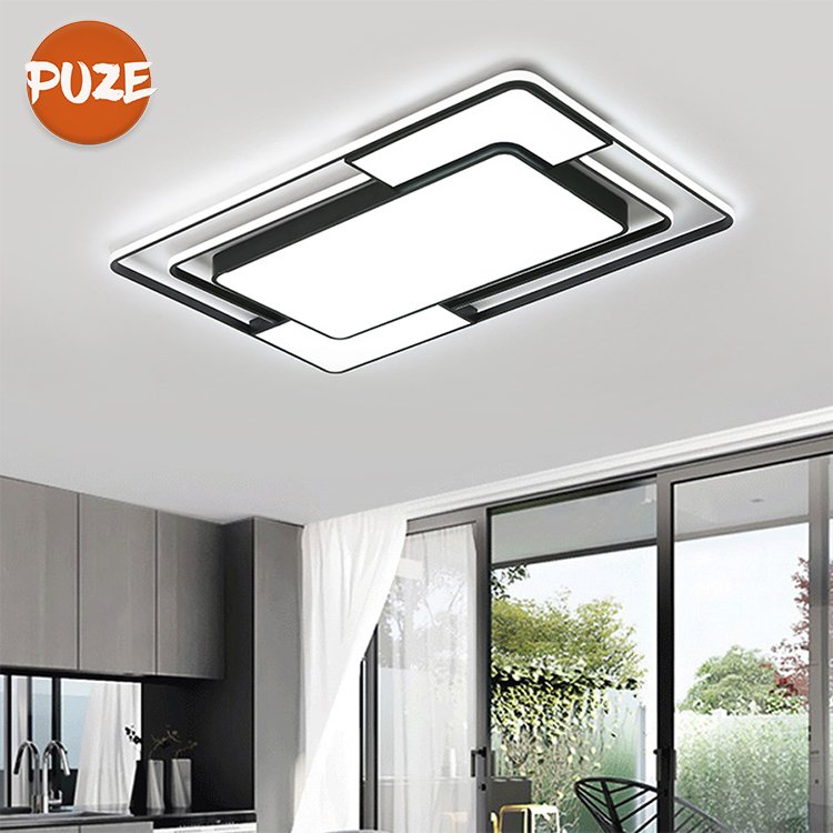 Nordic Stylish Square Frame Surface Mounted Led Ceiling Light Luxury For Home Office Living Room Bedroom