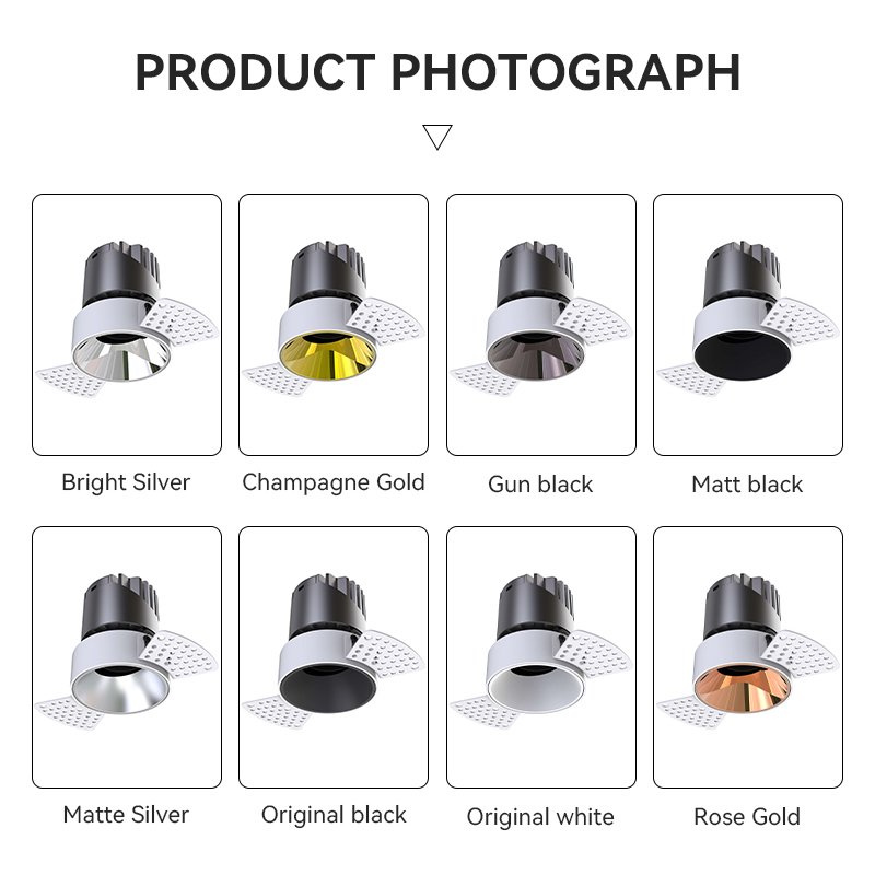 New Products High Lumen Outdoor Recessed Concrete Ceiling Down Light Directional COB LED Bathroom Trimless Downlight Ip40