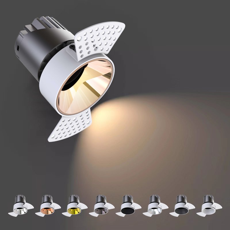 New Products High Lumen Outdoor Recessed Concrete Ceiling Down Light Directional COB LED Bathroom Trimless Downlight Ip40