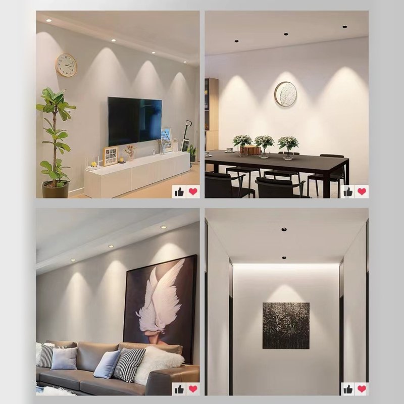 New Products High Lumen Outdoor Recessed Concrete Ceiling Down Light Directional COB LED Bathroom Trimless Downlight Ip40