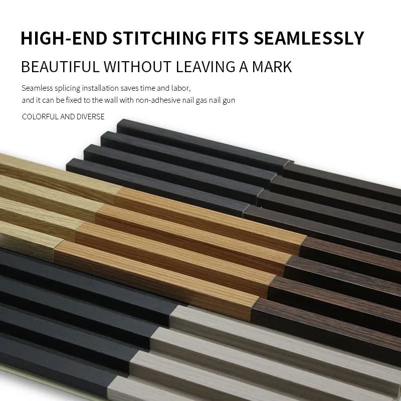 Apolloxy Wooden Grain wall fiuted panel PVC Wpc Wall Panels wall decor panel for indoor Decoration
