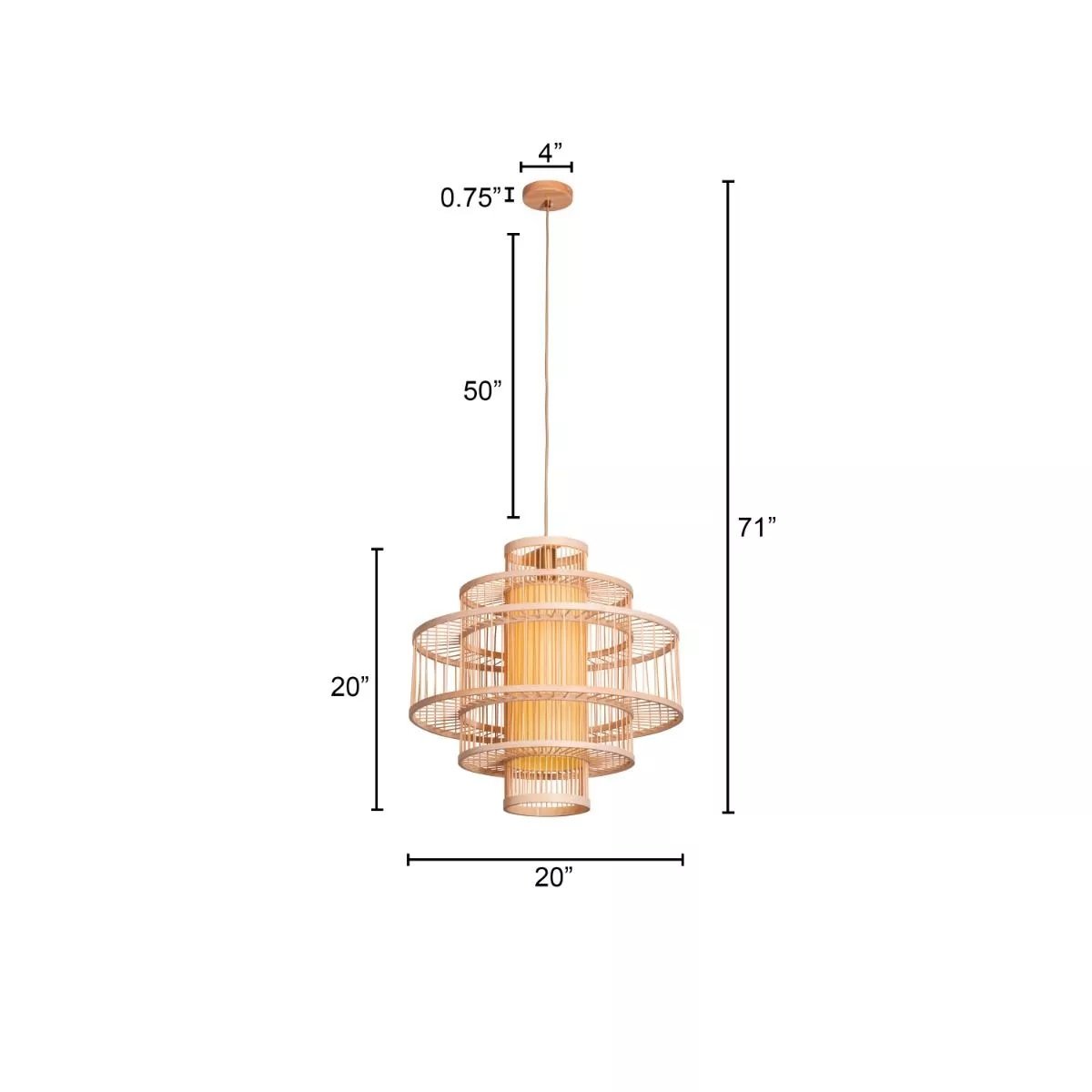 Wooden Cylindrical Ceiling Cane Mashed Pendant Lamp for Indoor Outdoor Bedroom, Hall Study room Library & Office.