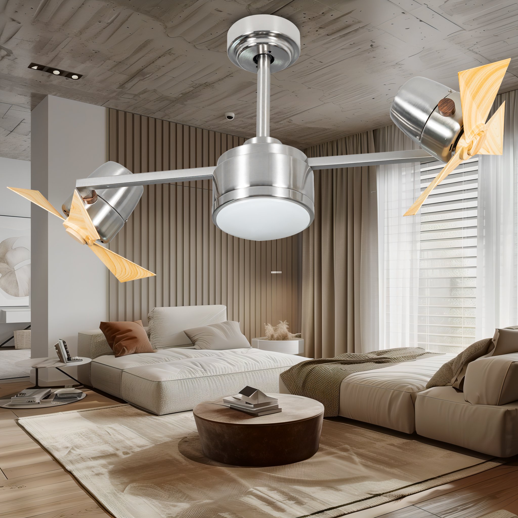 Hot Sale Smart Dual Head Ceiling Fan With Light and Remote Control-Black Luxury Fan ECO432402