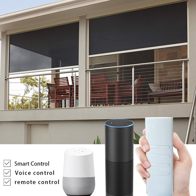 Motorized Blinds Zegbee Ziptrack Blind Motors Windproof Waterproof Sun Shade Retractable Patio Screen Blinds Shades