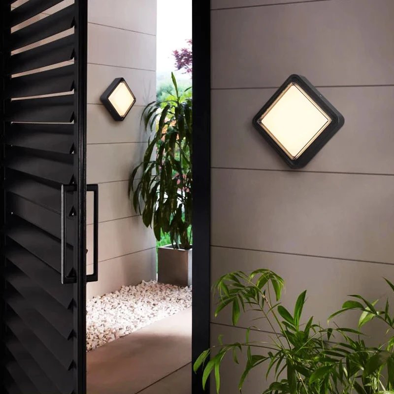 Modern Simple Outdoor LED Wall Lamp Waterproof Aluminum Square Door Lamp Indoor Ceiling Courtyard Landscape Exterior Lighting