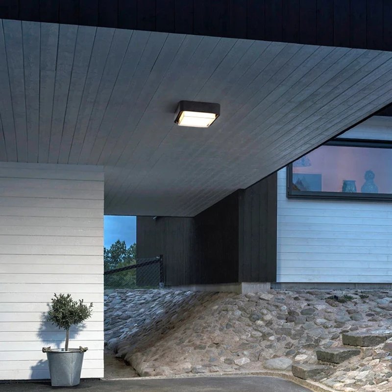 Modern Simple Outdoor LED Wall Lamp Waterproof Aluminum Square Door Lamp Indoor Ceiling Courtyard Landscape Exterior Lighting