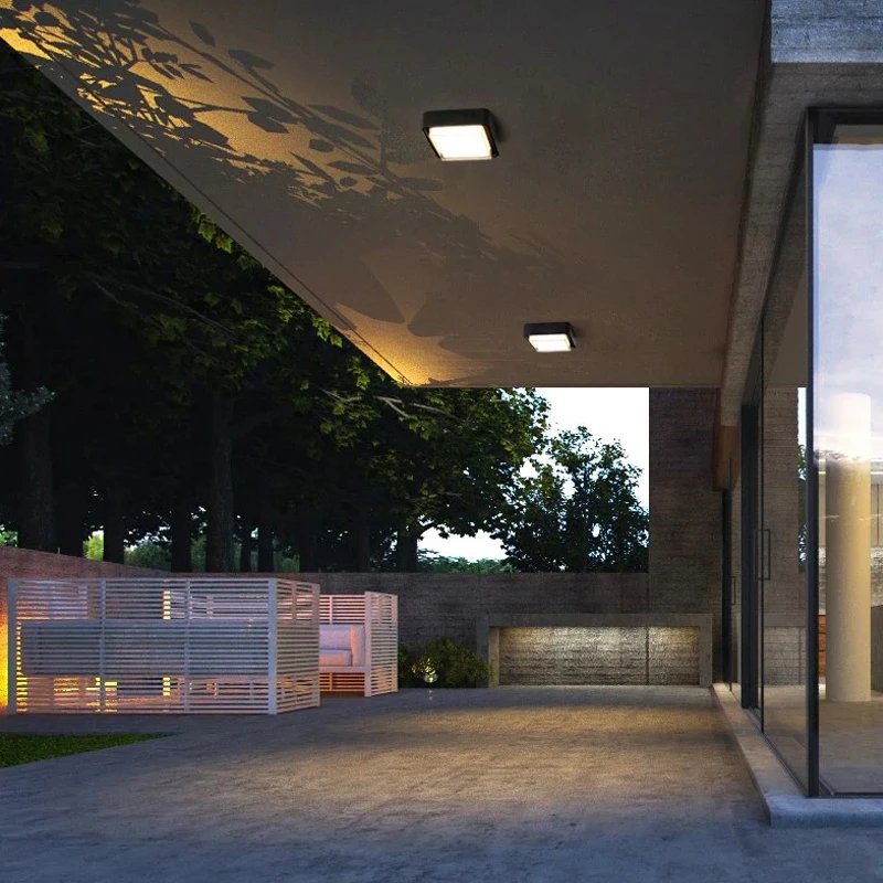 Modern Simple Outdoor LED Wall Lamp Waterproof Aluminum Square Door Lamp Indoor Ceiling Courtyard Landscape Exterior Lighting