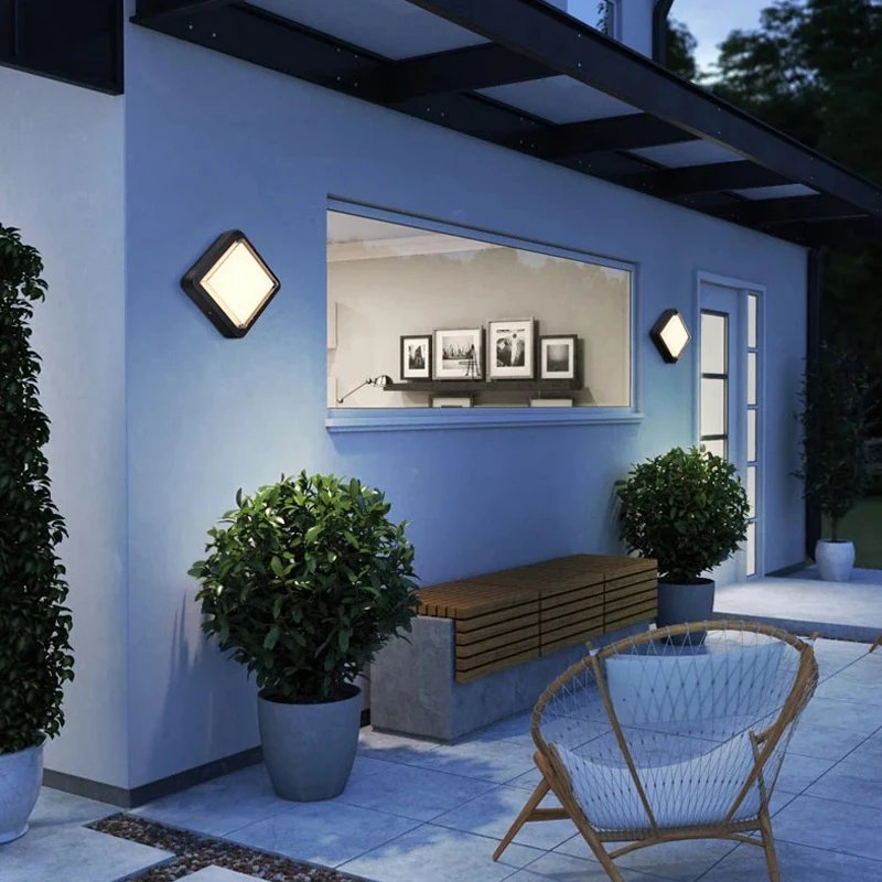 Modern Simple Outdoor LED Wall Lamp Waterproof Aluminum Square Door Lamp Indoor Ceiling Courtyard Landscape Exterior Lighting