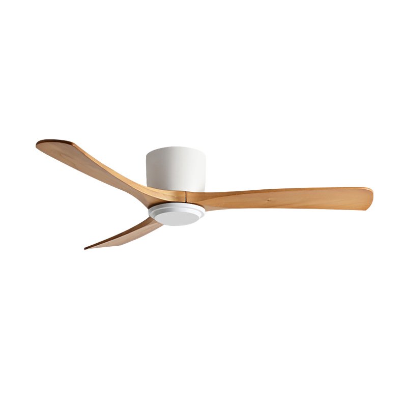 Remote Control Three Solid Wood Blades Glass Body 52inch Outdoor Dc Electric Ceiling Fans