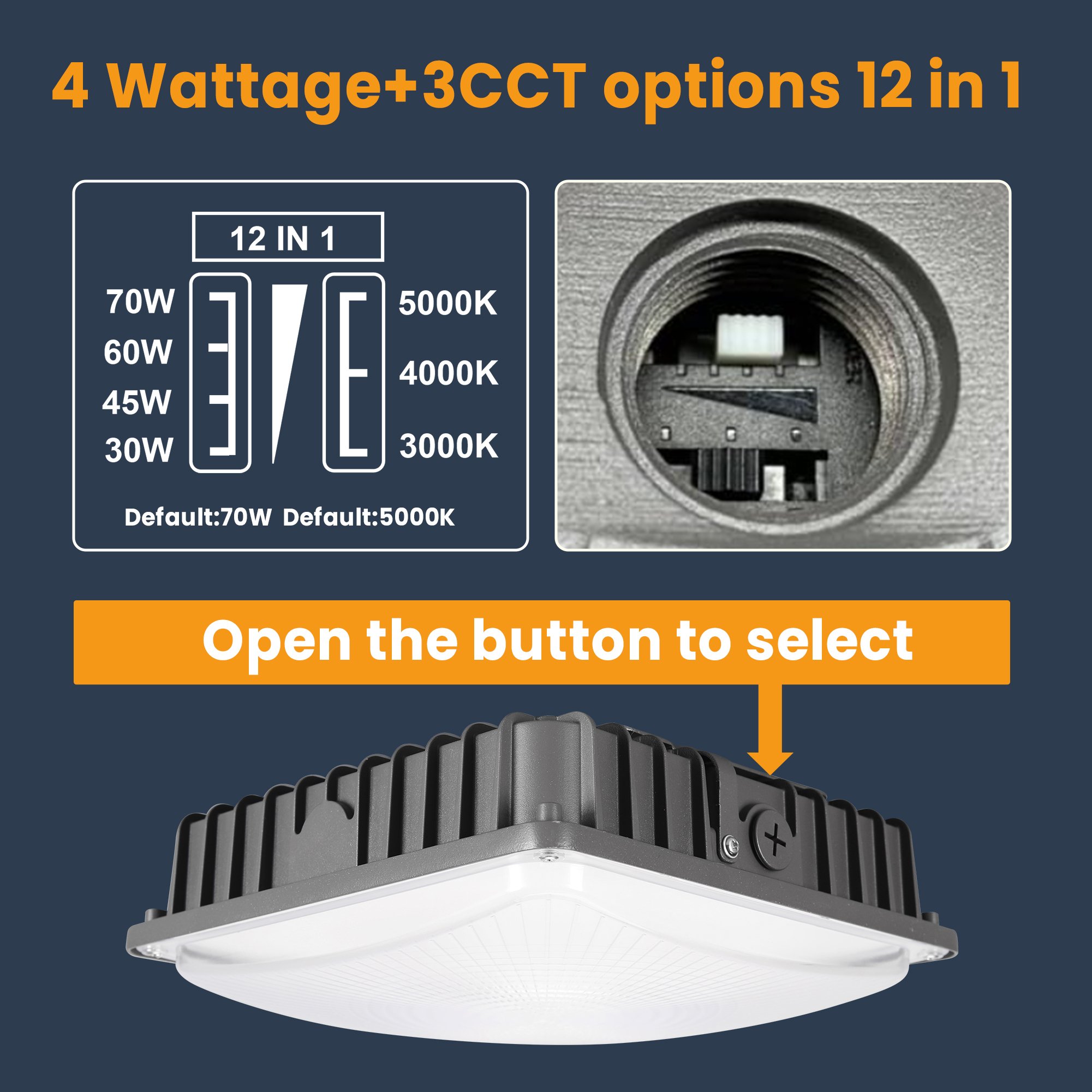 ETL Listed High Lumen 45W 60W 70W Outdoor Wall Lamp Fuel Gas Station Waterproof Canopy LED Lamp with Motion Sensor