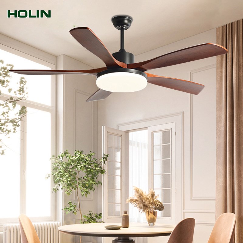 Decoration Home Hotel Customized Design 5 Wood Blade Led Light Ceiling Fan manufacturers wholesale