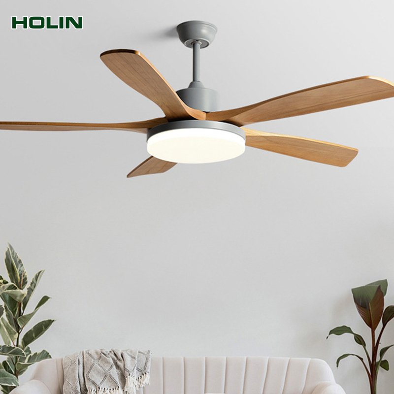 Decoration Home Hotel Customized Design 5 Wood Blade Led Light Ceiling Fan manufacturers wholesale