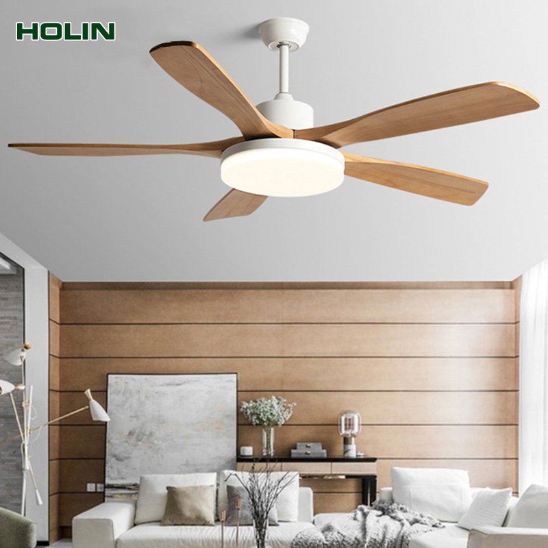 Decoration Home Hotel Customized Design 5 Wood Blade Led Light Ceiling Fan manufacturers wholesale