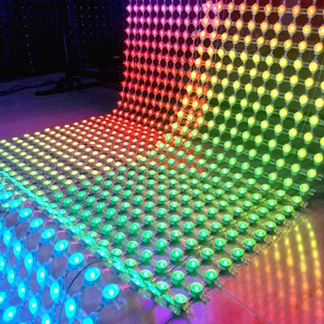 P31 floor lighting glass curtain wall wire rope curtain full color grid screen LED ceiling screen outdoor waterproof