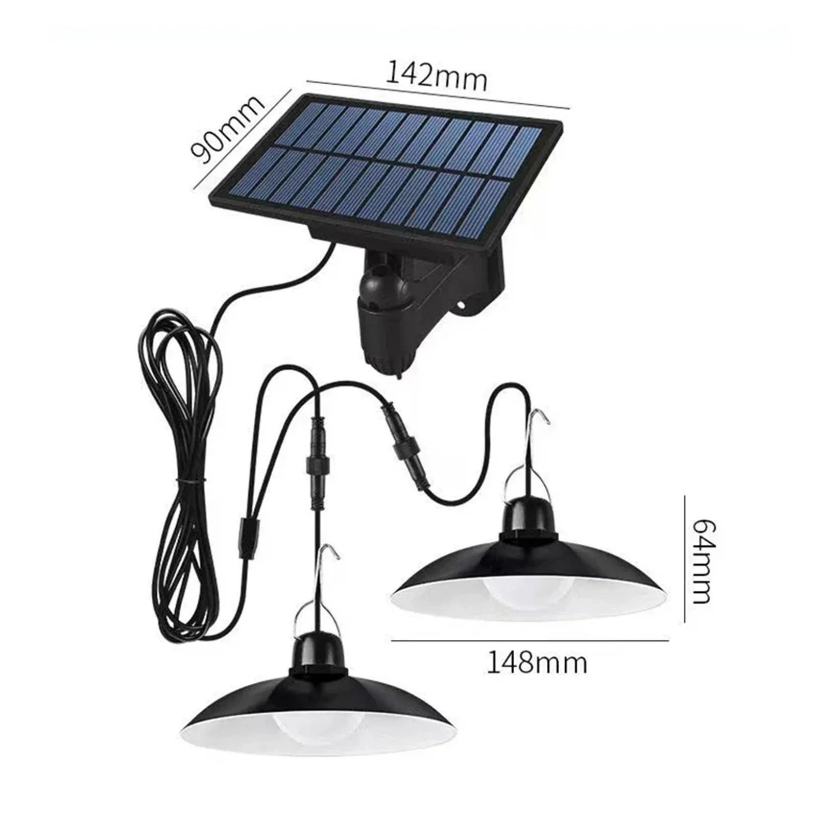 SenhuoSolar chandelier Super bright 2/1 chandelier IP65 waterproof indoor shed barn room Outdoor garden patio