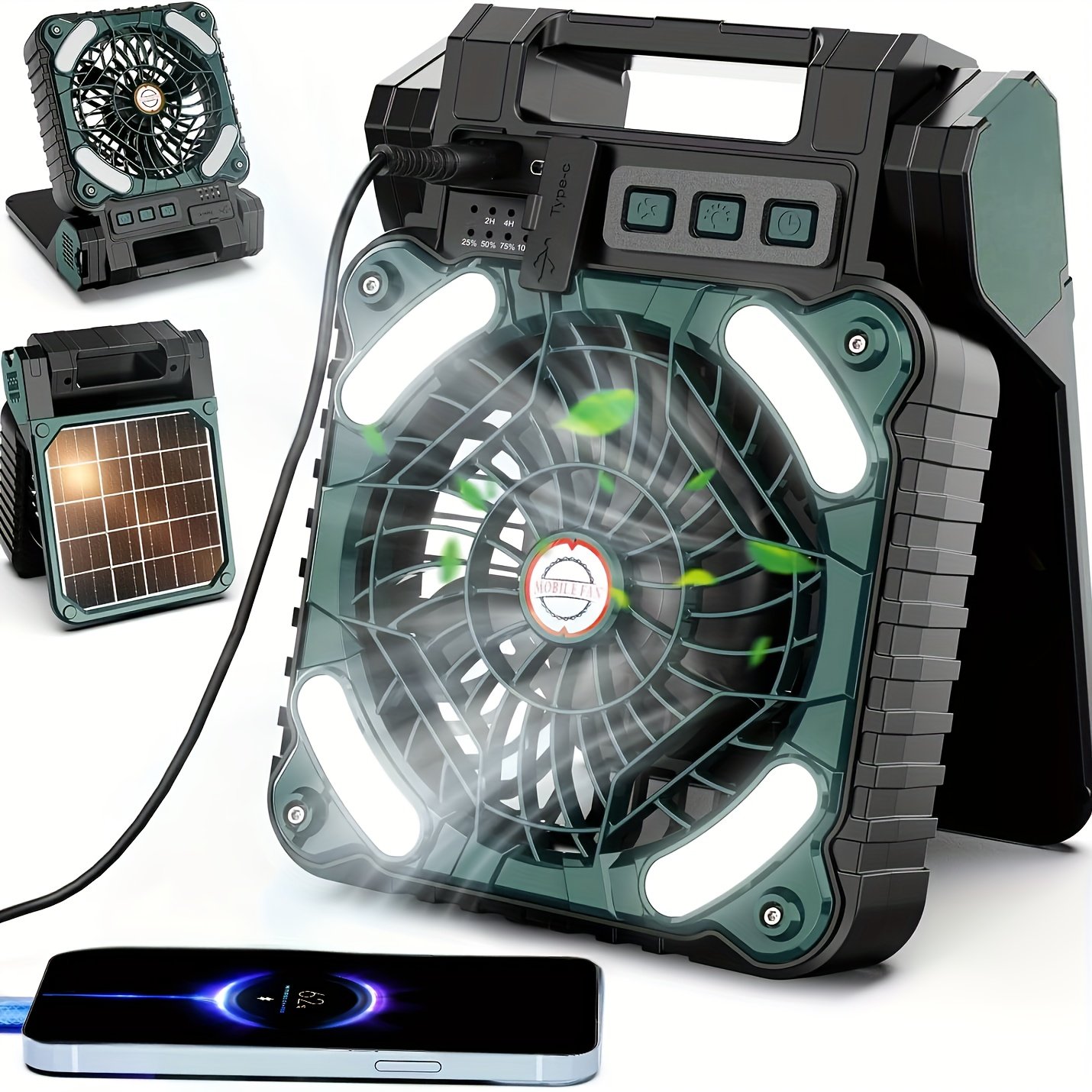 Best-sell 20000mAh Solar Portable Outdoor Automatic Rotation Led Lithium Battery Rechargeable Camping Fan Light Outdoor Fan