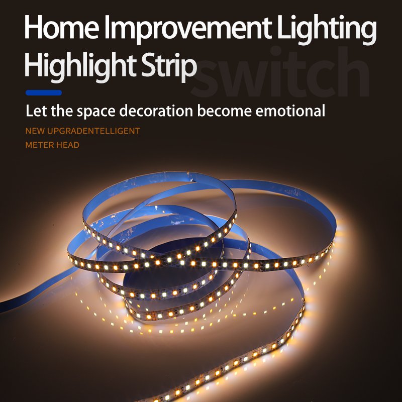 Bare board light strip super bright three color color changing living room ceiling soft light strip line light outdoor