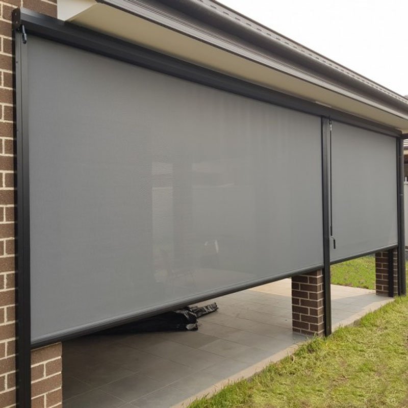 Modern horizontal windproof outdoor window roller blinds zip track blinds waterproof retractable patio screen outdoor blinds