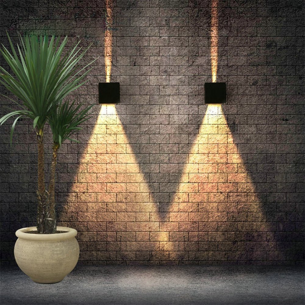 LED Outdoor Waterproof Wall Light Square LED Garden Wall Lamp Aisle Light Exterior Wall Balcony Corridor Aluminum Lighting