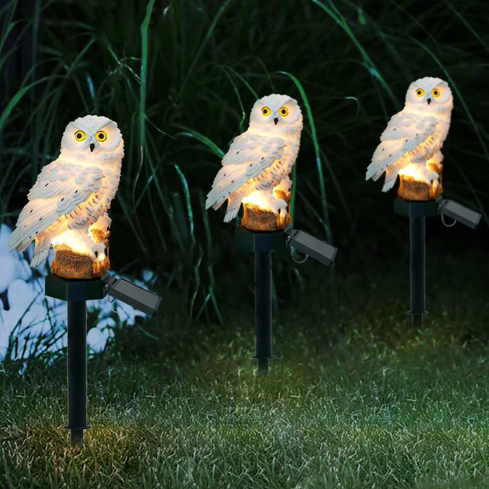 Wholesale Solar Creative Owl LED Lights Outdoor Waterproof ground insertion lights Garden Lawn landscape lights Yard decoration