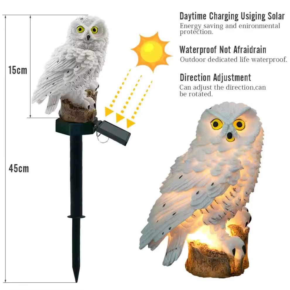 Wholesale Solar Creative Owl LED Lights Outdoor Waterproof ground insertion lights Garden Lawn landscape lights Yard decoration