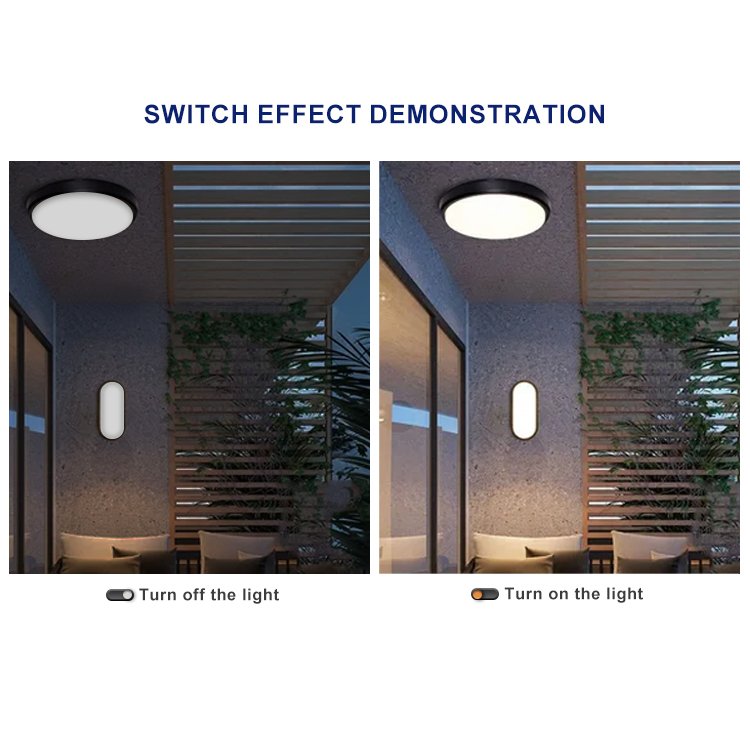 IP65 LED outdoor wall lamp Led bulkhead lights Oval 15W 1250lm waterproof ceiling light