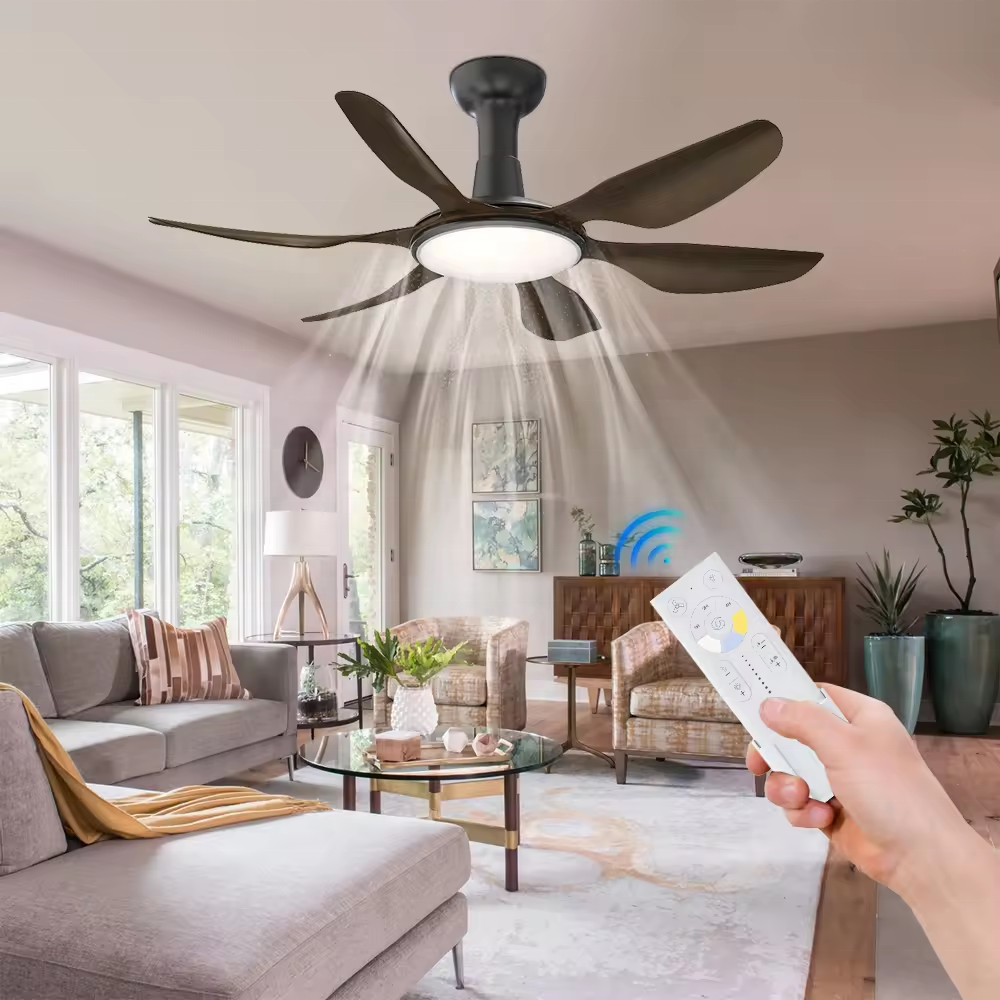Living Room outdoor waterproof ABS Fan Blades High Quality Modern Ceiling Fan With Led Light