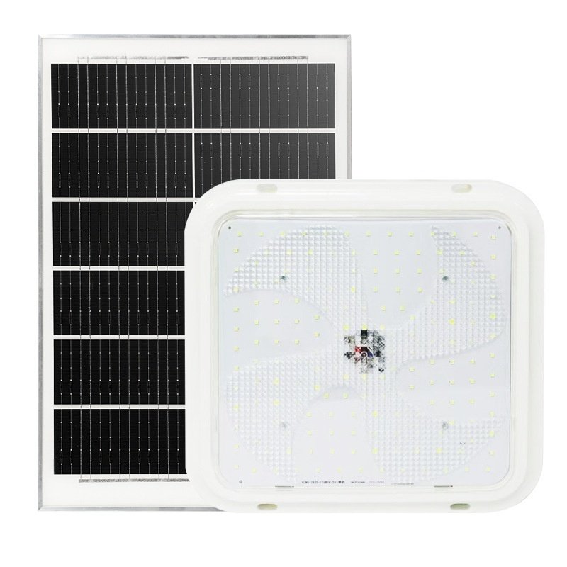 Ip65 50w 100w 150w 200w indoor and outdoor square waterproof induction solar LED ceiling light for balcony garden solar lights