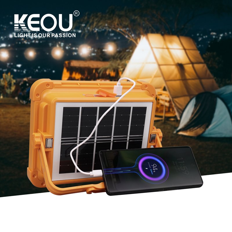 Keou Energy-Saving 60W 100W 200W Solar Lights Camping Lamp Portable Lights