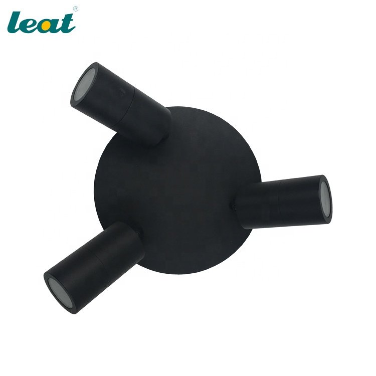 Modern Round plate three heads down GU10 spotlight bar track lighting architectural light