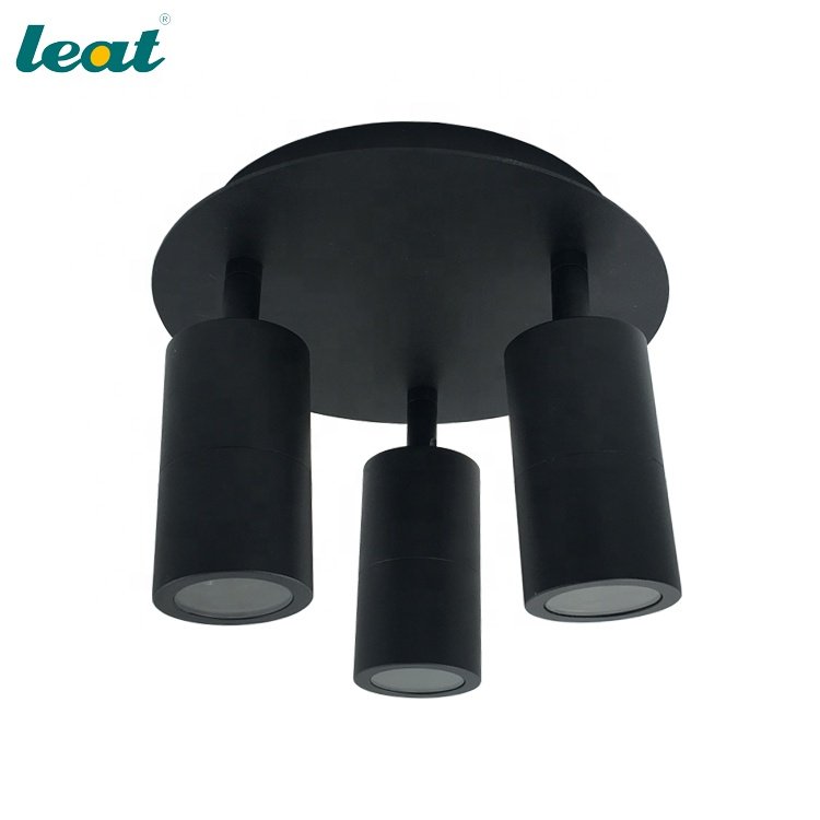 Modern Round plate three heads down GU10 spotlight bar track lighting architectural light