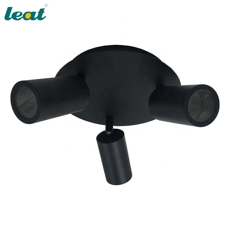 Modern Round plate three heads down GU10 spotlight bar track lighting architectural light