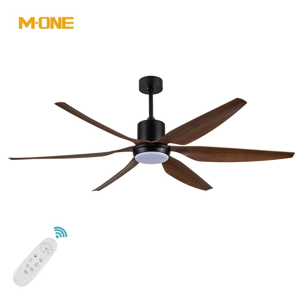 52" Solid Wood Modern 5 Blades High Air Volume Comfortable Wind 3 6 Speed Adjustable Ceiling Fan With Led Lamp