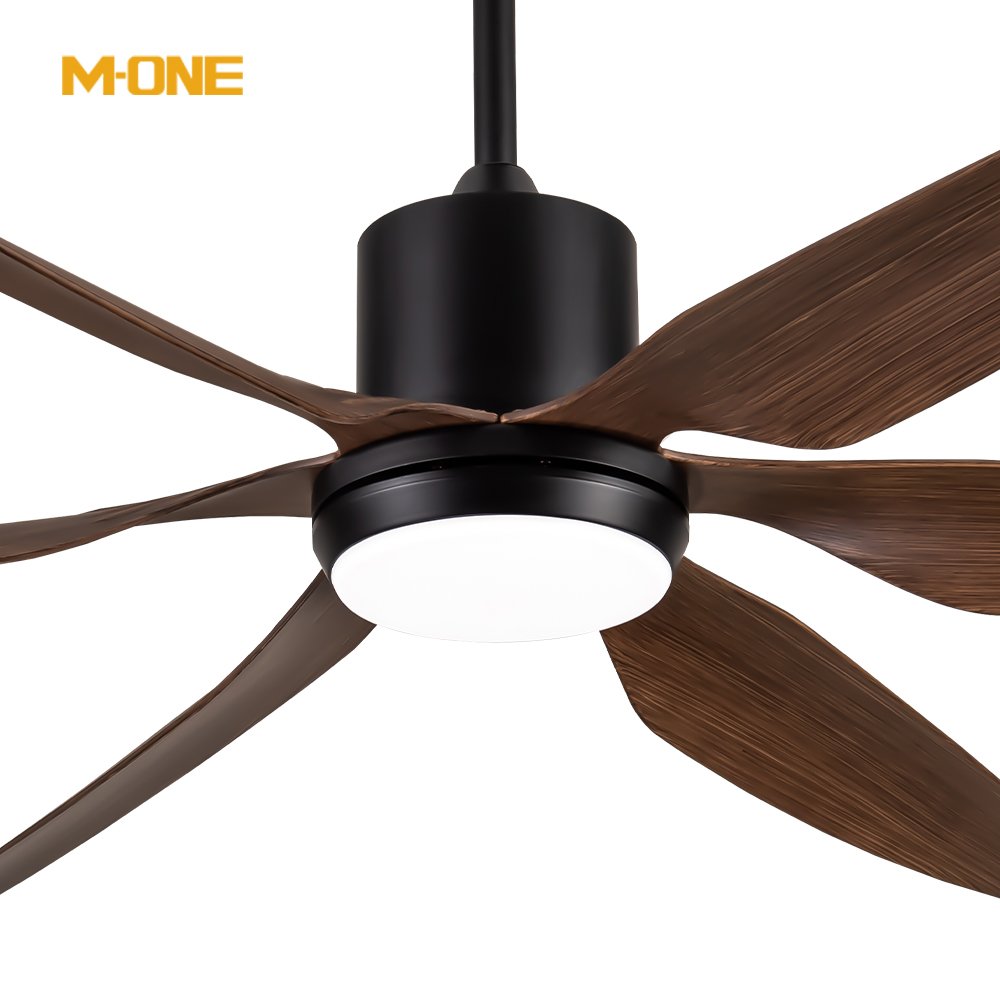 52" Solid Wood Modern 5 Blades High Air Volume Comfortable Wind 3 6 Speed Adjustable Ceiling Fan With Led Lamp