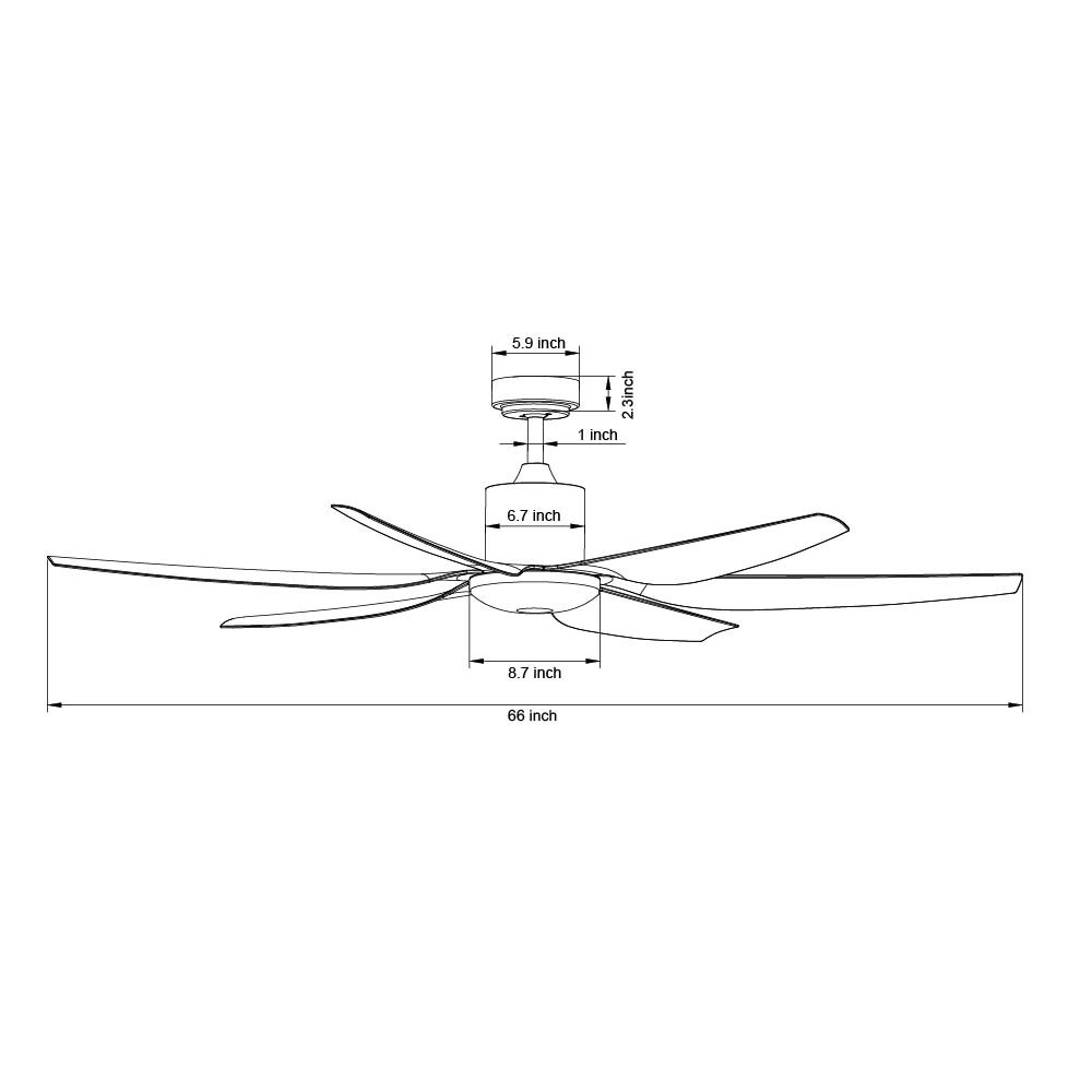 52" Solid Wood Modern 5 Blades High Air Volume Comfortable Wind 3 6 Speed Adjustable Ceiling Fan With Led Lamp