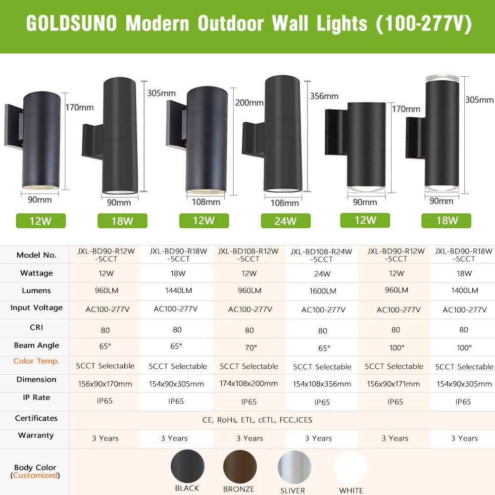 European Style Double Headed Led Up And Down Outdoor Lighting IP65 Modern Waterproof Outdoor Wall Lamp Outdoor Light