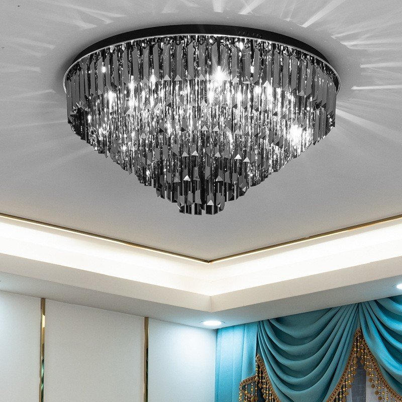 Post-modern Light Luxury Round Crystal Ceiling Light Bedroom Living Room Dining Room