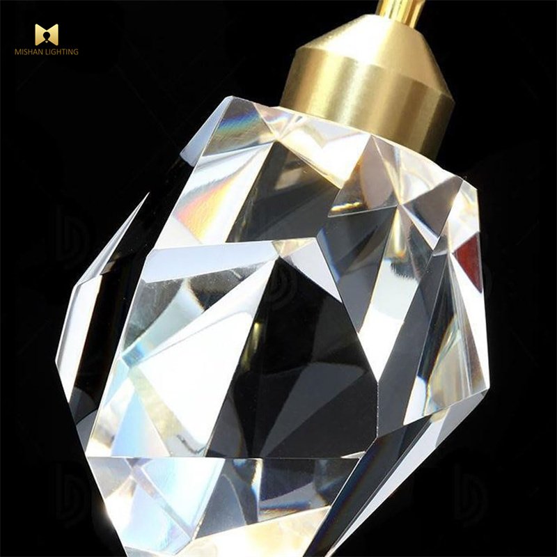 Hot Selling Modern Copper Led Modern Crystal Chandelier Ceiling Luxury Light Fixture for Home Kitchen Decoration Pendant Lights