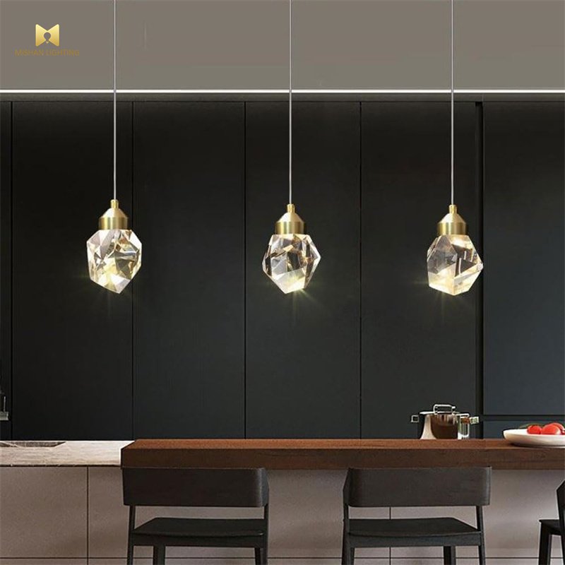 Hot Selling Modern Copper Led Modern Crystal Chandelier Ceiling Luxury Light Fixture for Home Kitchen Decoration Pendant Lights