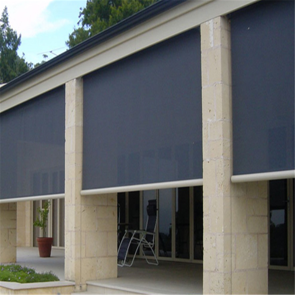 Patio Outdoor Rolling Screen Rolls Zipper Roller Blinds, Sunshade Outdoor Auto Sun Shade Outdoor Window Awning
