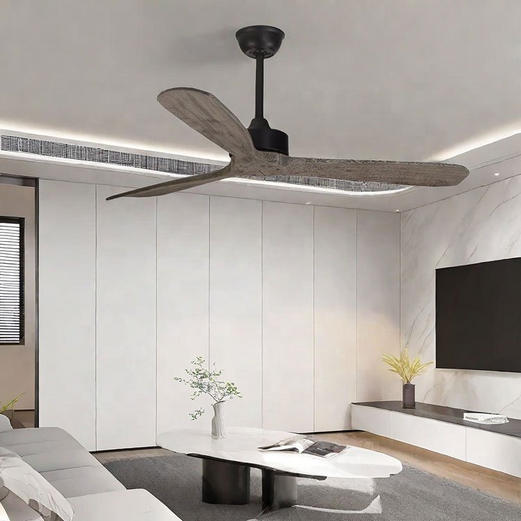 Wood Blades Energy Saving Bldc Ceiling Fans Factory 3 Solid Electric Foldable Ceiling Fan with Light Remote Control 2 Years 35W