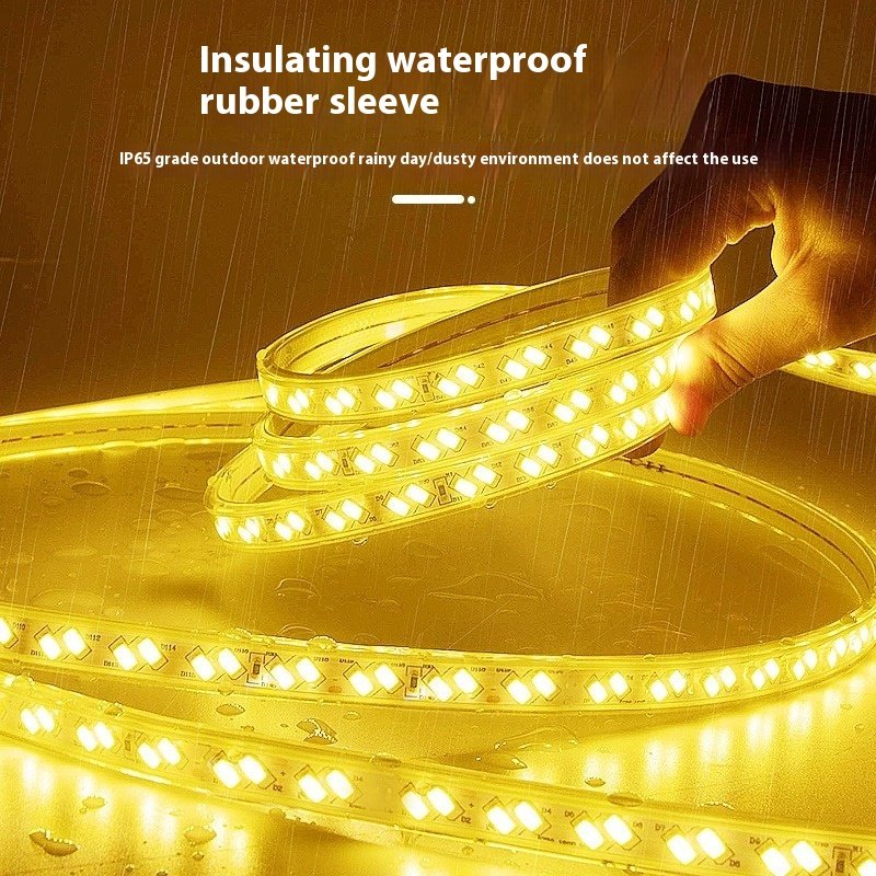 220v living room ceiling decorative lighting outdoor led waterproof three-color dimmer light bar
