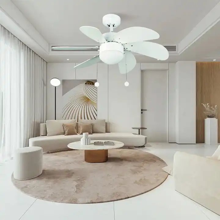 Fancy Intelligent Remote White 6 Blades Light Fan Cheap Ceiling Fans With Remote And Light
