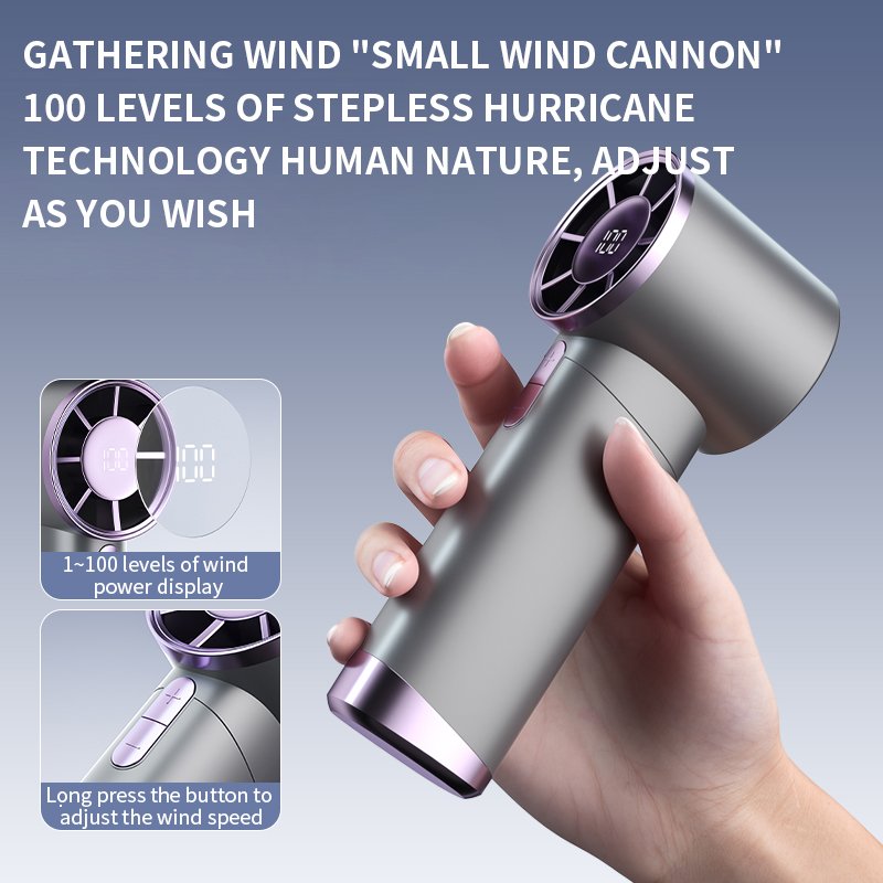 Portable LED Ceiling Fan Turbo Speed Custom Fans Car Garage Use Three-Wind English Cooling Fan Rechargeable Battery Outdoor