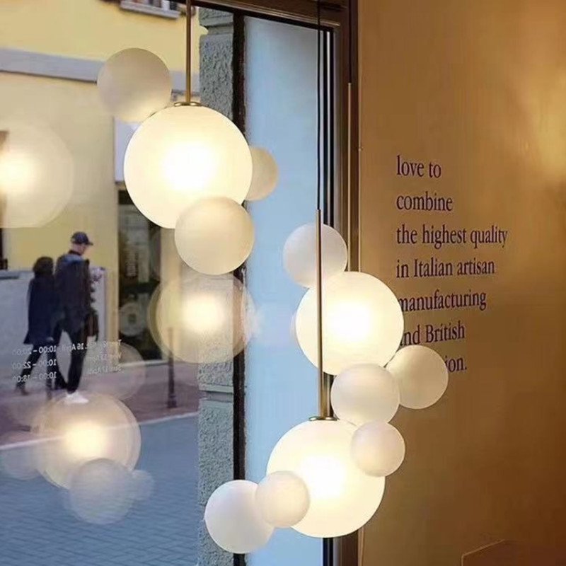 High Quality Creative Soap Bubble Glass Chandelier Dining Room Window Modern Light